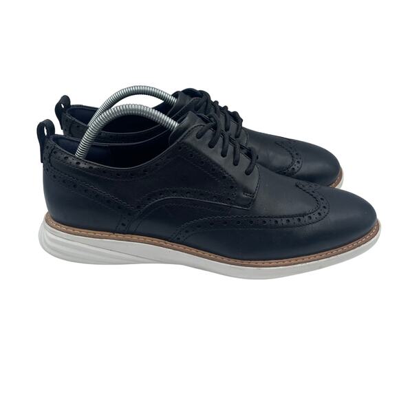 Cole Haan Grand Evolution Shirt Wingtip Black Leather Casual Dress Shoes Mens 10